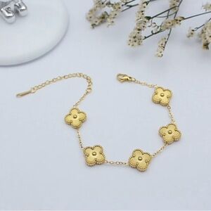 Four-Leaf Clover Five-Flower 18k Gold Bracelet Fashion gold Clover